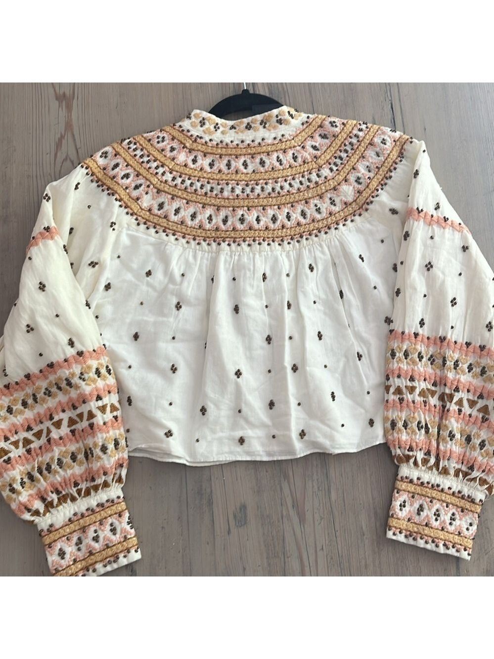 Veronica Beard Fernanda Embellished Beaded Linen Blend Crop Jacket Sz L - Picture 6 of 12
